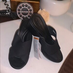 Black Slide Sandals Crocs